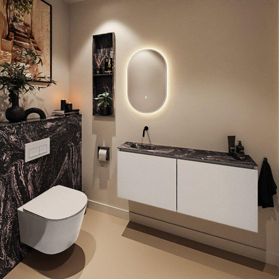 MONDIAZ TURE-DLUX 120cm toiletmeubel Linen. EDEN wastafel Lava positie links. Zonder kraangat.