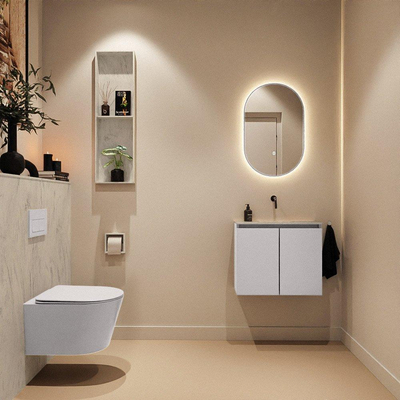 MONDIAZ TURE-DLUX 60cm toiletmeubel Cale. EDEN wastafel Opalo positie midden. Zonder kraangat.