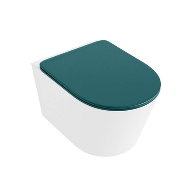 MONDIAZ LAVIE wandclosetpack - 36x53cm - diepspoel - rimless - Talc (offwhite) - softclose - quick-release - toiletzitting - Smag (blauw)