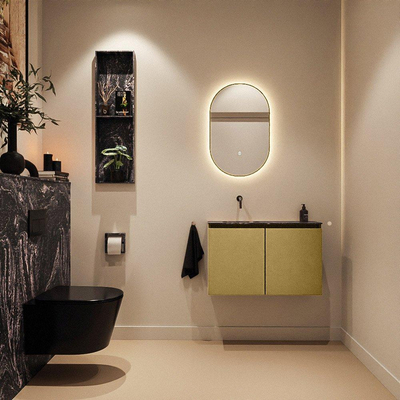 MONDIAZ TURE-DLUX 80cm toiletmeubel Oro. EDEN wastafel Lava positie links. Zonder kraangat.