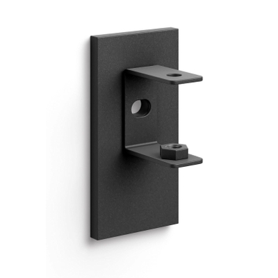 Zack Linea adapter wandhouder RVS voor lijmbevestiging set van 2 zwart