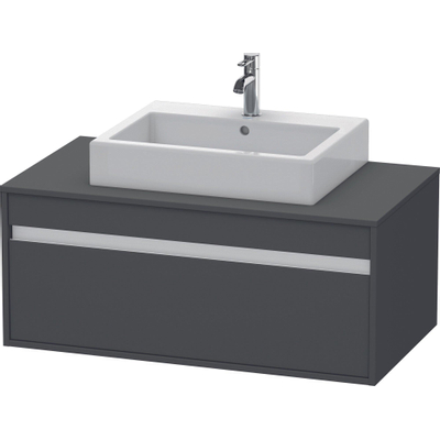 Duravit Ketho Wastafelonderkast 100x55x42.6cm 1 lade Standaard greep met softclose spaanplaat Grafiet Mat