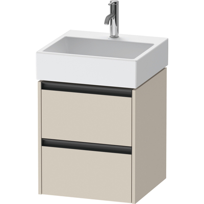 Duravit Ketho 2 wastafelonderbouwkast - 2 laden - 48.4x46x54.9cm - grepen antraciet - taupe supermat