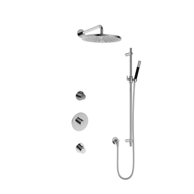 Hotbath Cobber IBS20 Regendoucheset inbouw - 35cm wandarm - 30cm ronde hoofddouche - staafhanddouche - glijstang - chroom