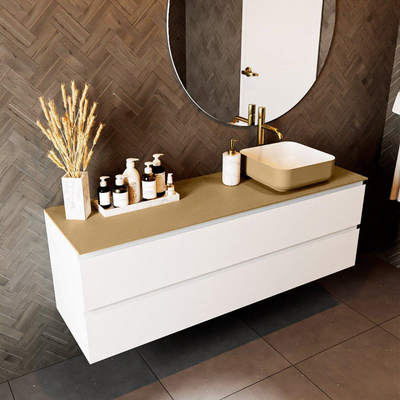 Mondiaz TOP 46 Topblad - 150x46x0.9cm - geschikt voor afdekplaat - Solid surface - Oro