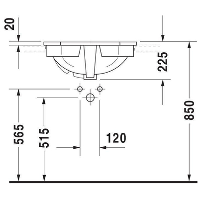 Duravit 1930 opbouwwastafel 58x47cm wit