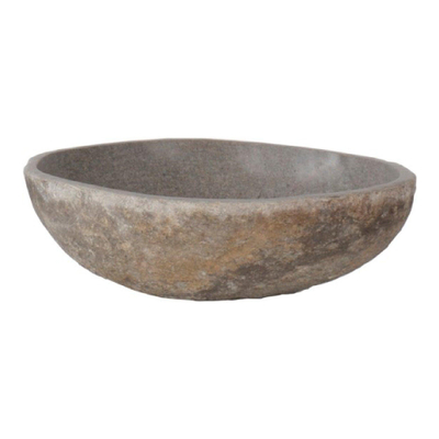 Saniclass Waskom River Stone 42cm rond Natuursteen grijs natuursteen OUTLET