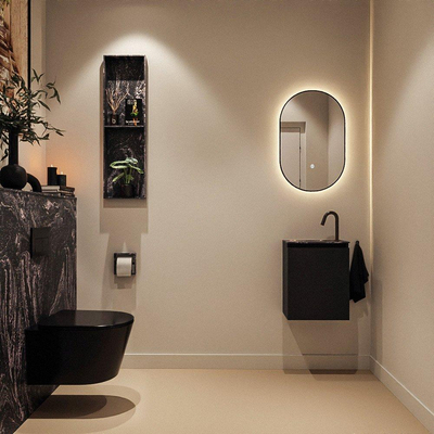 MONDIAZ TURE-DLUX 40cm toiletmeubel Urban. EDEN wastafel Lava positie links. Met 1 kraangat.