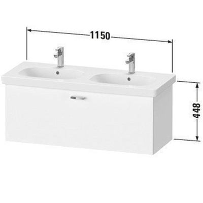 Duravit XBase Wastafelonderkast 115x45.8x44.8cm 1 lade Standaard greep met softclose spaanplaat wit Mat