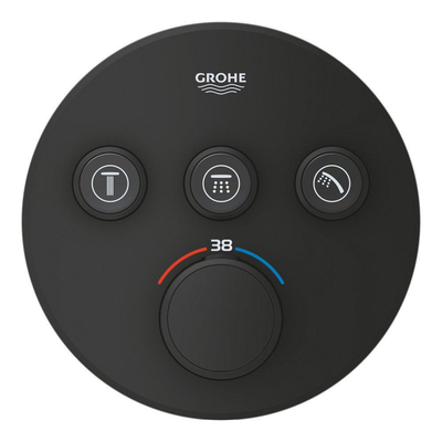 Grohe Grohtherm smartcontrol afdekset thermostatisch rond phantom black