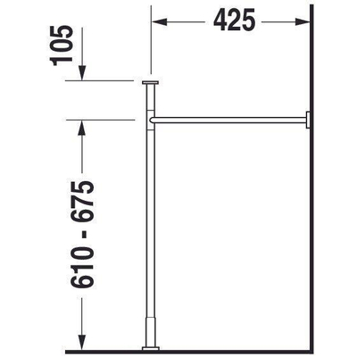 Duravit Vero onderstel voor wastafel 045450 chroom