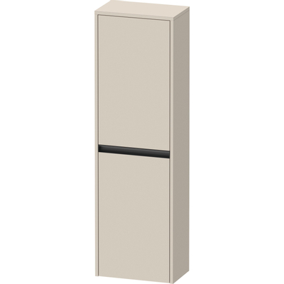 Duravit Ketho.2 Halfhoge kast 40x24x132cm 2 Linksdraaiende deuren Spaanplaat Taupe Mat