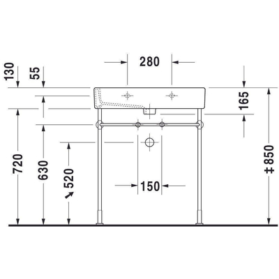 Duravit Vero meubelwastafel geslepen 70x47 cm 1 kraangat wit