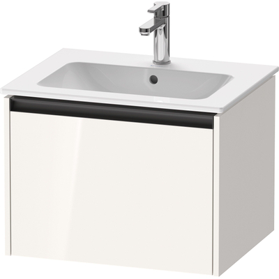 Duravit Ketho 2 wastafelonderbouwkast met 1 lade 61x48x44cm met greep antraciet hoogglans wit