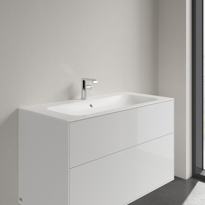 Villeroy & Boch Finion meubelwastafel 1 kraangat 100x50cm Ceramic+ met verdekte overloop stone white