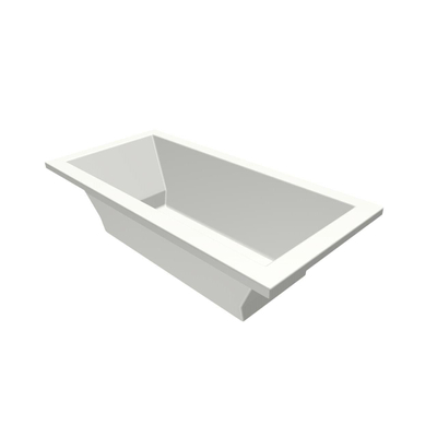 Xenz Society ligbad - 190x90cm - met overloop - zonder afvoer - Acryl Edelweiss mat