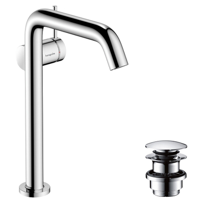 Hansgrohe Tecturis S Wastafelmengkraan - voor waskommen - push to open waste - 16.7cm uitloop - chroom