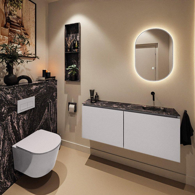MONDIAZ TURE-DLUX 120cm toiletmeubel Cale. EDEN wastafel Lava positie rechts. Zonder kraangat.