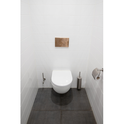 Geberit Inbouwreservoir - UP320 - QeramiQ metal bedieningsplaat - dualflush - ronde knoppen - metaal koper