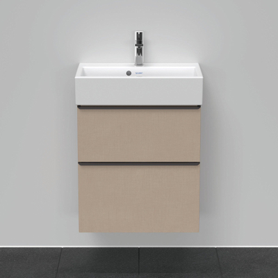 Duravit D-Neo wastafelonderkast 58.4x62.5x37.2cm 2 lades Linnen Mat