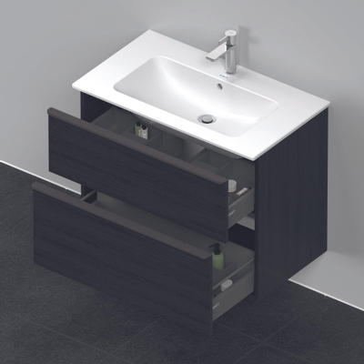 Duravit D-Neo wastafelonderkast 81x62.5x46.2cm 1 lade Eiken (zwart) Mat