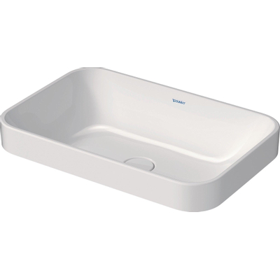 Duravit HappyD 2 Plus waskom rechthoekig zonder kraangat zonder overloop 60x40cm met keramische afdekkap wit