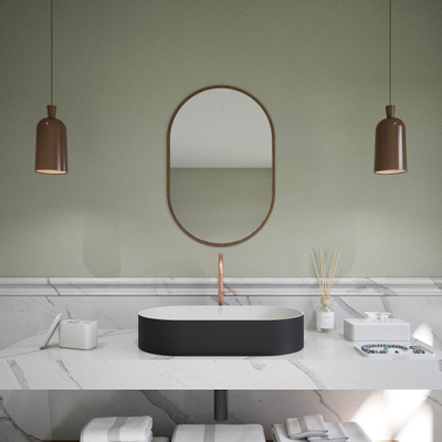 Ideavit Solidthin waskom - 60x35x12.5cm - Solid surface - Ovaal - Mat Zwart