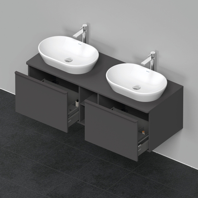 Duravit D-Neo wastafelonderkast 140x45.9x55cm 2 lades Grafiet Mat