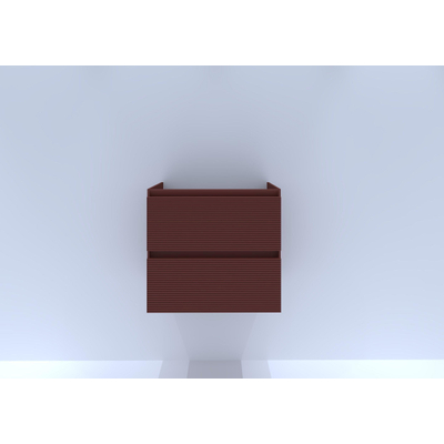 HR badmeubelen Infinity Wastafelonderkast - 60x44.8x55cm - 3D-front - 2 lades - greeploos - terra mat