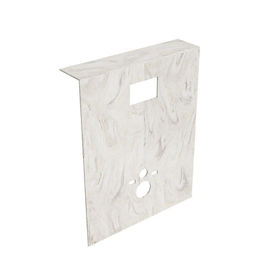 MONDIAZ HOPE Toiletplaat Set - solid surface achterwand - 100x125cm - Planchet 100x23cm - voorgeboord - Ostra