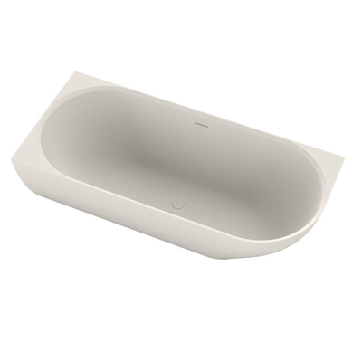 Ideavit Solidnova half vrijstaand bad - 180x80x56cm - Solid surface - Hoek links - Mat Wit