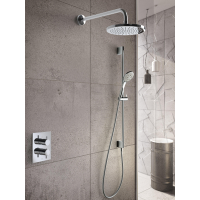 Hotbath Get Together IBS2A Regendoucheset inbouw - 35cm wandarm - 20cm ronde hoofddouche - staafhanddouche - chroom