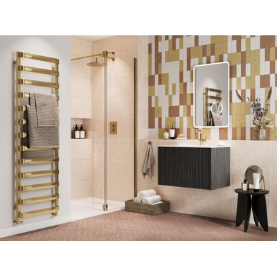 Crosswater Air handdoekradiator - 50x163m - 644watt - geborsteld messing effect