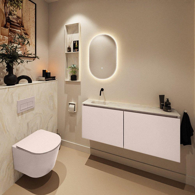 MONDIAZ TURE-DLUX 120cm toiletmeubel Rosee. EDEN wastafel Ostra positie links. Zonder kraangat.