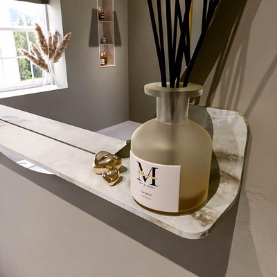 Mondiaz SPOT Badkamerspiegel - rond 110cm - spiegelplanchet - kleur Frappe