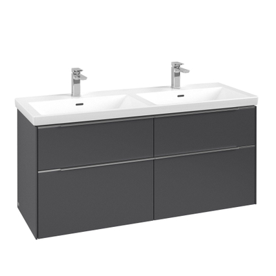 Villeroy & Boch Subway 3.0 wastafelonderkast 127.2x57.9cm 4 lades Graphite