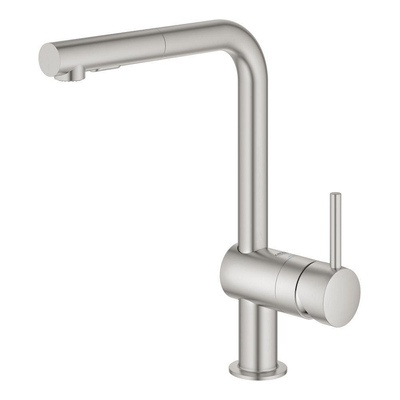 GROHE Minta Keukenkraan - hoog - uittrekbare l uitloop - 2 straalsoorten - supersteel geborsteld