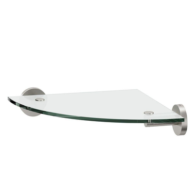 Tiger Boston Planchet - 25x25x5cm - hoekmodel - geborsteld RVS/helder glas