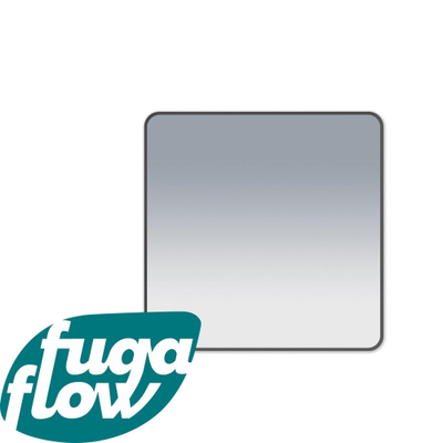 FugaFlow Eccelente Arredo Square spiegel badkamerspiegel - 80x80cm - vierkant - afgerond - frame - mat zwart