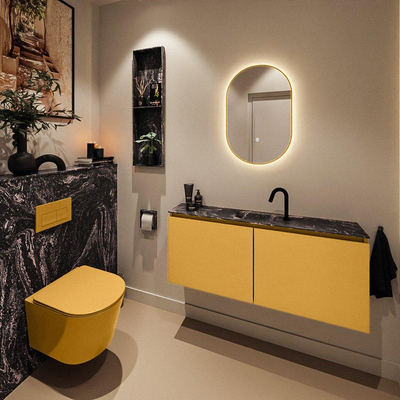 MONDIAZ TURE-DLUX 120cm toiletmeubel Ocher. EDEN wastafel Lava positie midden. Met 1 kraangat.