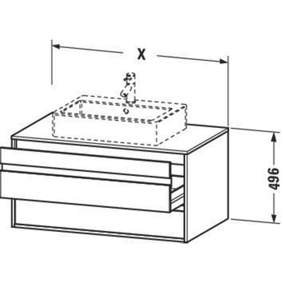 Duravit Ketho Wastafelonderkast 80x55.1x49.6cm Standaard greep met softclose spaanplaat Grafiet Mat