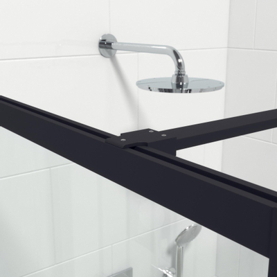 Saniclass Bellini Inloopdouche - 100x200cm - veiligheidsglas - mat zwarte lijst rondom - anti kalk SHOWROOMMODEL