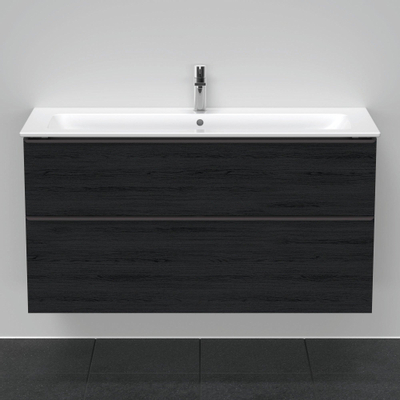 Duravit D-Neo wastafelonderkast 121x62.5x46.2cm 2 lades Eiken (zwart) Mat