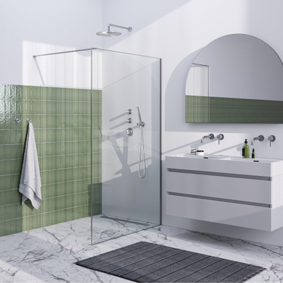 BRAUER Brushed Frame Inloopdouche helder glas met frame 120x200cm - geborsteld RVS