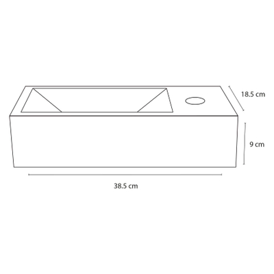 Differnz Ravo Fontein Beton donkergrijs 38.5 x 18.5 x 9 cm