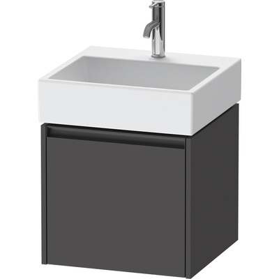 Duravit Ketho 2 wastafelonderbouwkast met 1 lade 48.4x46x44cm met greep antraciet grafiet mat