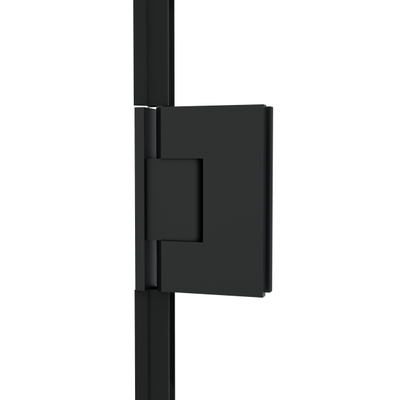 Fortifura Galeria Douchedeur - 100x200cm - 8mm - veiligheidsglas - ribbel - scharnieren - deurgreep - mat zwart - helder