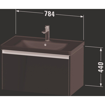 Duravit Ketho 2 wastafelonderbouwkast met 1 lade 78.4x45.5x44cm met greep antraciet basalt mat