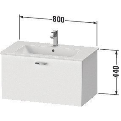 Duravit XBase Wastafelonderkast 80x47.5x44cm 1 lade Standaard greep met softclose spaanplaat wit Mat