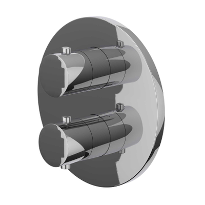 IVY Bond Afbouwdeel - voor Inbouwthermostaat - 3-weg stop-omstel - rond rozet - Chroom